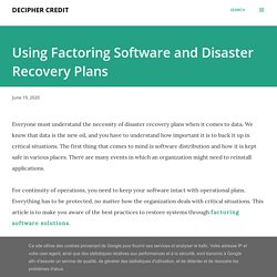 Using Factoring Software and Disaster Recovery Plans