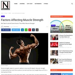 Factors Affecting Muscle Strength