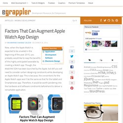 Factors That Can Augment Apple Watch App Design