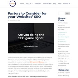 Factors to Consider for your Websites' SEO