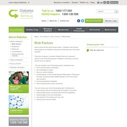 Risk Factors - Diabetes Queensland