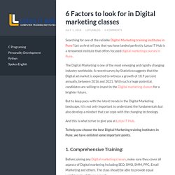 4 Factors to look for in Digital marketing classes
