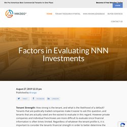 Factors in Evaluating NNN Investments - NNN360 : NNN360