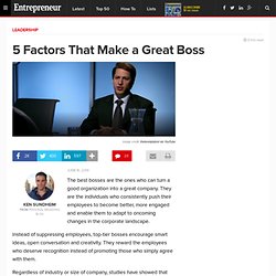 5 Factors That Make a Great Boss