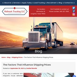 The Factors That Influence Shipping Prices