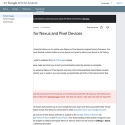 Factory Images for Nexus and Pixel Devices  