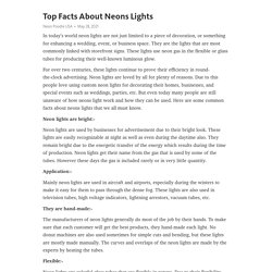 Top Facts About Neons Lights