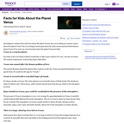 Facts for Kids About the Planet Venus
