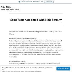 Some Facts Associated With Male Fertility – Site Title