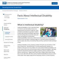 Facts About Intellectual Disability
