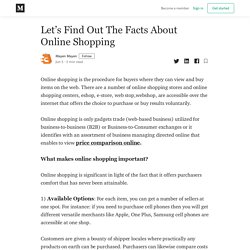 Let’s Find Out The Facts About Online Shopping - Mayen Mayen - Medium