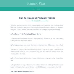 Fun Facts about Portable Toilets – Hanson Fitch