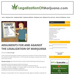 ARGUMENTS FOR AND AGAINST THE LEGALIZATION OF MARIJUANA