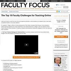 The Top 10 Faculty Challenges for Teaching Online