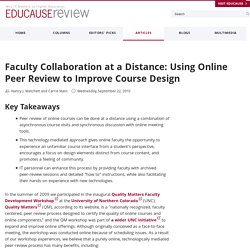 Faculty Collaboration at a Distance: Using Online Peer Review to Improve Course Design (EDUCAUSE Quarterly