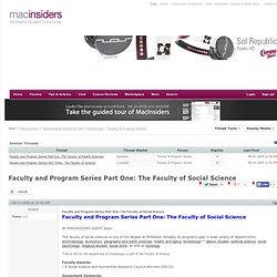 Faculty and Program Series Part One: The Faculty of Social Science - MacInsiders