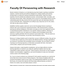 Faculty Of Persevering with Research