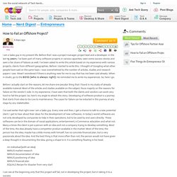 How to Fail an Offshore Project?
