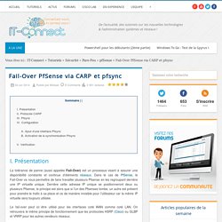 Fail-Over PfSense via CARP et pfsync