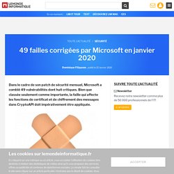 49 failles corrigées par Microsoft en janvier 2020
