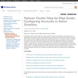 Failover Cluster Step-by-Step Guide: Configuring Accounts in Active Directory