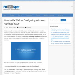 How to Fix ''Failure Configuring Windows Updates'' Issue