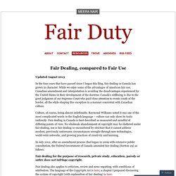 Fair Dealing, compared to Fair Use