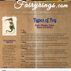 Fairyring.com - Types of Fey