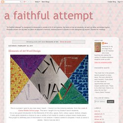 a faithful attempt: Elements of Art