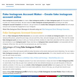 Fake Instagram Account Maker - Best Fake Instagram Post Maker