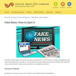 Fake News: How to Spot It