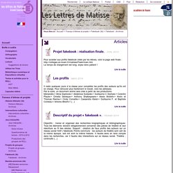 Créer de faux profils d'ecrivains (Lettres de Matisse)