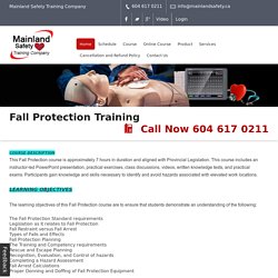 Fall Protection Awareness Training Programme in Canada