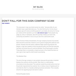 Don’t Fall For This SIGN COMPANY Scam