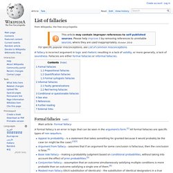 List of fallacies