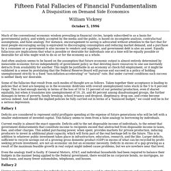 Vickrey, William. 1996. 15 Fatal Fallacies of Financial Fundamentalism