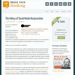 The Fallacy of Social Media Reciprocation