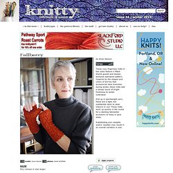 Fallberry fingerless mitts: Knitty Winter 2011