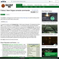 PC] cheats codes console - Fallout New Vegas sur JeuxVideo.com - 22 ...