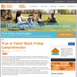 True or False? Black Friday Comprehension