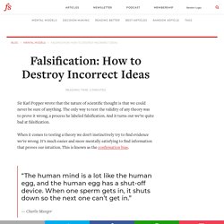 Falsification: How to Destroy Incorrect Ideas