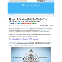 These 13 Families Rule the World: The Shadow Forces Behind the NWO