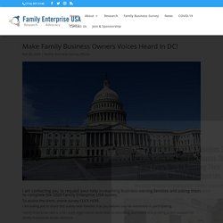 Make Family Business Owners Voices Heard In DC!, Family Enterprise USA is the company that stands for all family members businesses on a national degree in DC; it is not one-of-a-kind to any kind of sector. FEUSA is various from other organizations due to