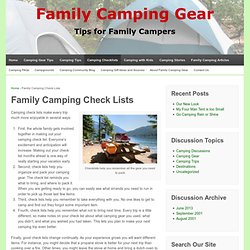 Family Camping Gear - Family Camping Check Lists - Tips for Family Campers