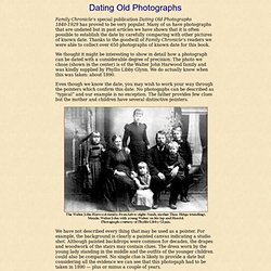 Family Chronicle - Dating Old Photographs