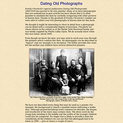 Family Chronicle - Dating Old Photographs