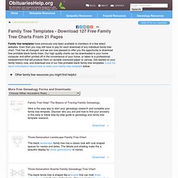 Family Tree Templates - 20 Pages of Free Printable Family Tree Charts