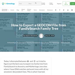 How to Export a GEDCOM File from FamilySearch Family Tree - OnGenealogy