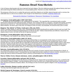 Famous Dead Non-theists