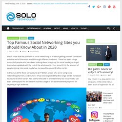 Top Famous Social Networking Sites IN 2020 - Solo Technology